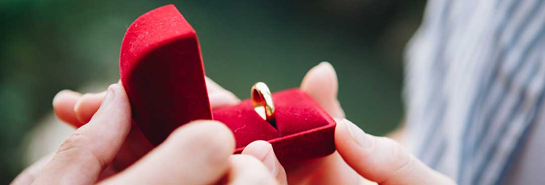 A ring in a red velvet box to show that you can remarry after the case succeeds.