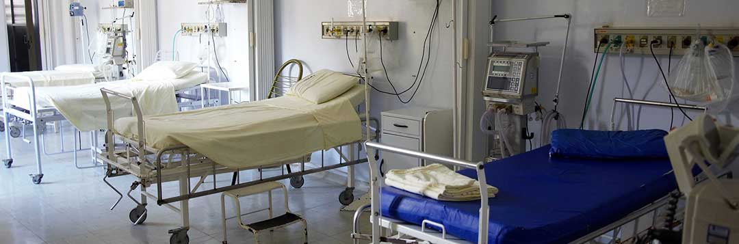 Beds in a patient ward.