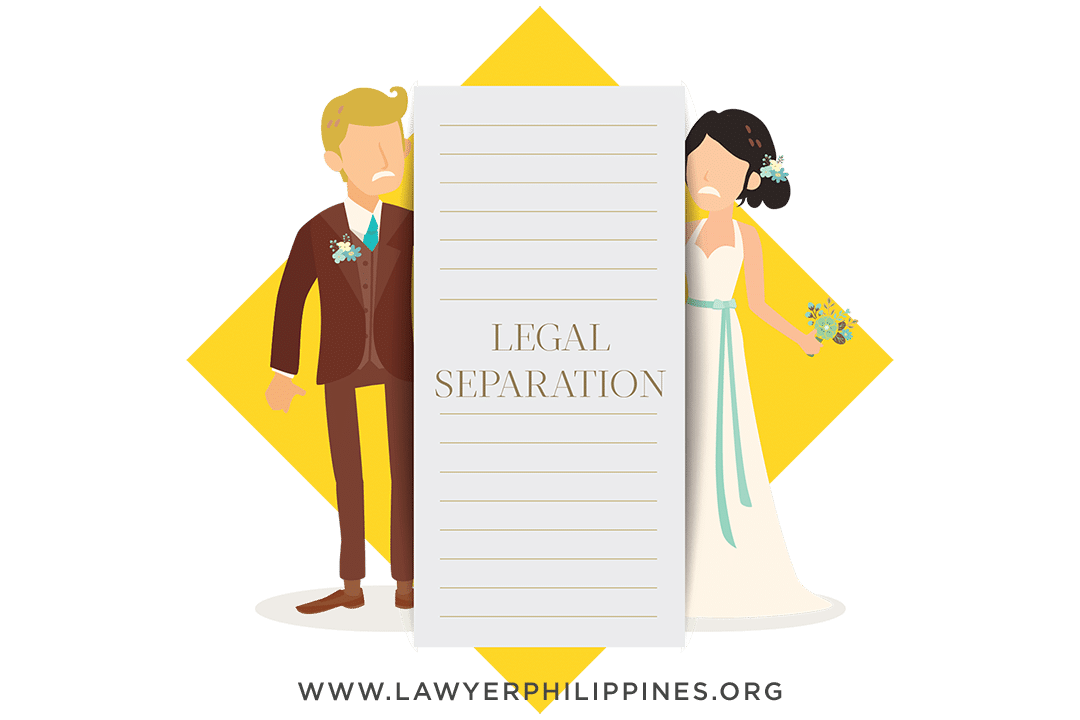 A Bride and Groom with a Legal Separation document between them.