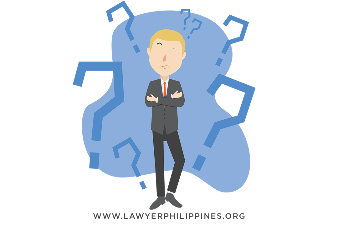 A man in a suit standing in front of a blue background with question marks around him wondering about the Process for Naturalization in the Philippines (Philippine Citizenship)