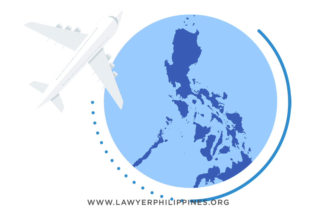 A plane over a map of the Philippines.