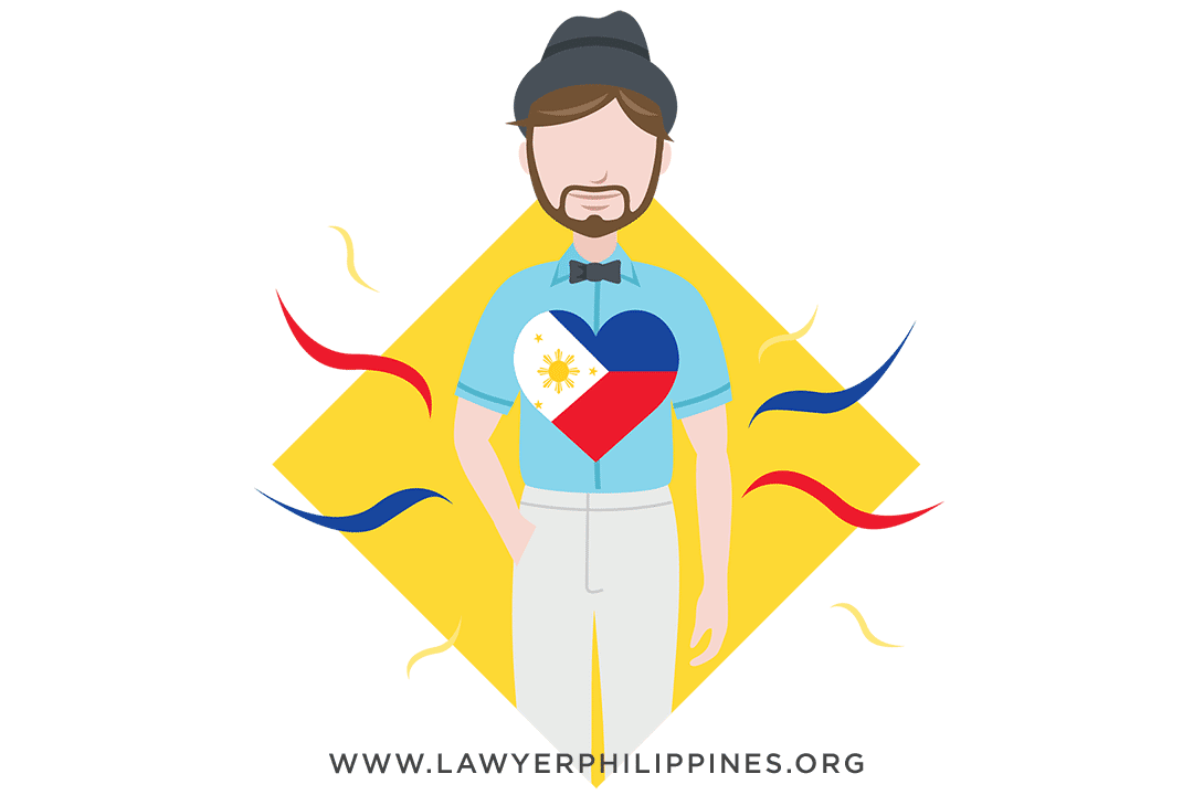 A bearded male foreigner with a large Philippine heart on his chest, indicating his love for the country. 
