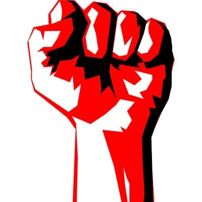 Fist to symbolize the authoritarian nature of Martial Law.