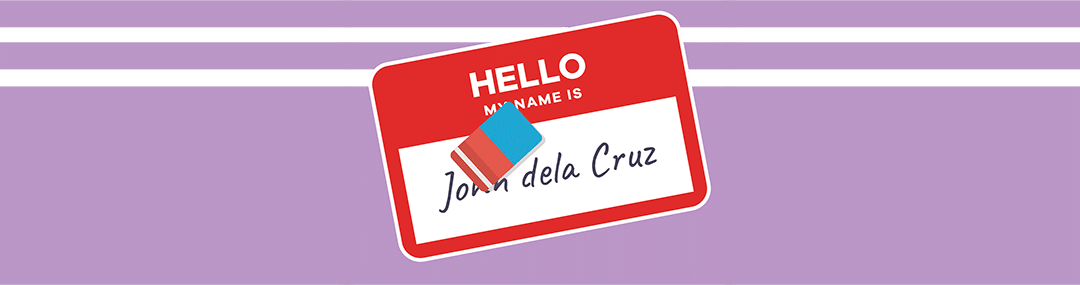 An ID badge with the first name being deleter by an eraser. Article: Correcting your NSO Birth Certificate (3 Major Corrections Explained) by Lawyers in the Philippines