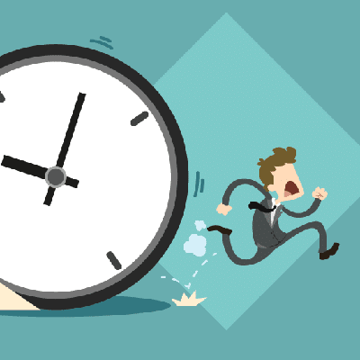 A late employee being chased by a ringing clock. Featured Article Termination due to AWOL, Tardiness or Abandonment