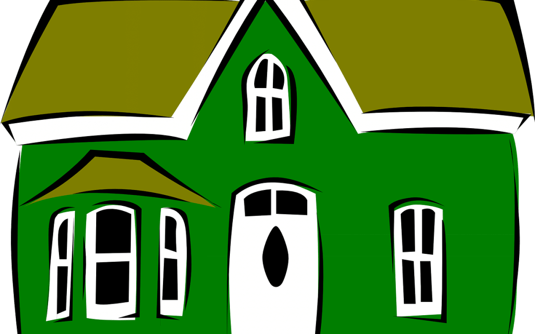 A graphic of a green two story house signifying property left in a Will