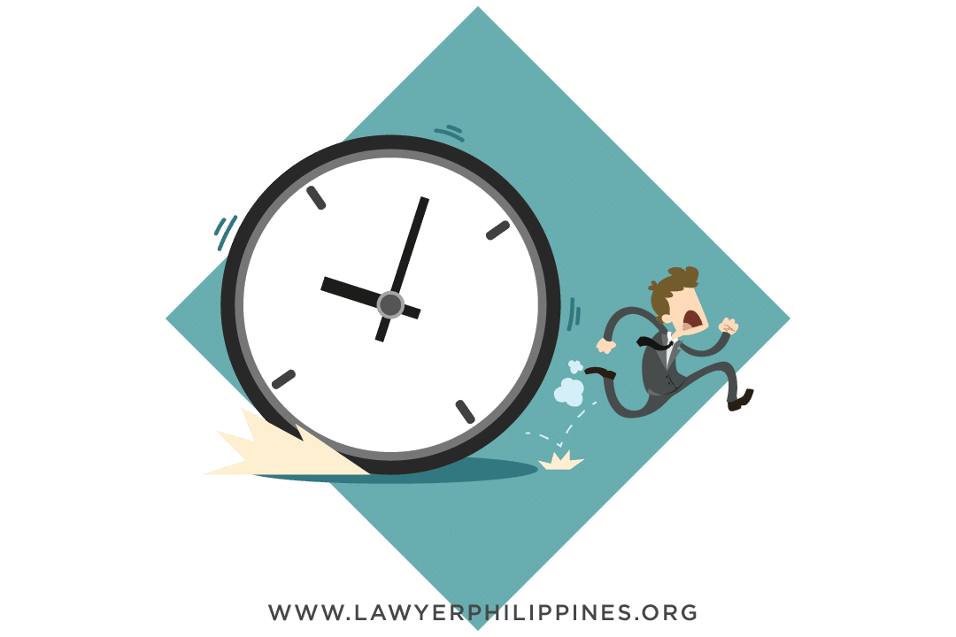  A large clock with a man running and looking stressed, indicating a late employee running to get to work. Article Termination due to AWOL, Tardiness or Abandonment of Work under Philippine Labor Law by Lawyers In The Philippines 