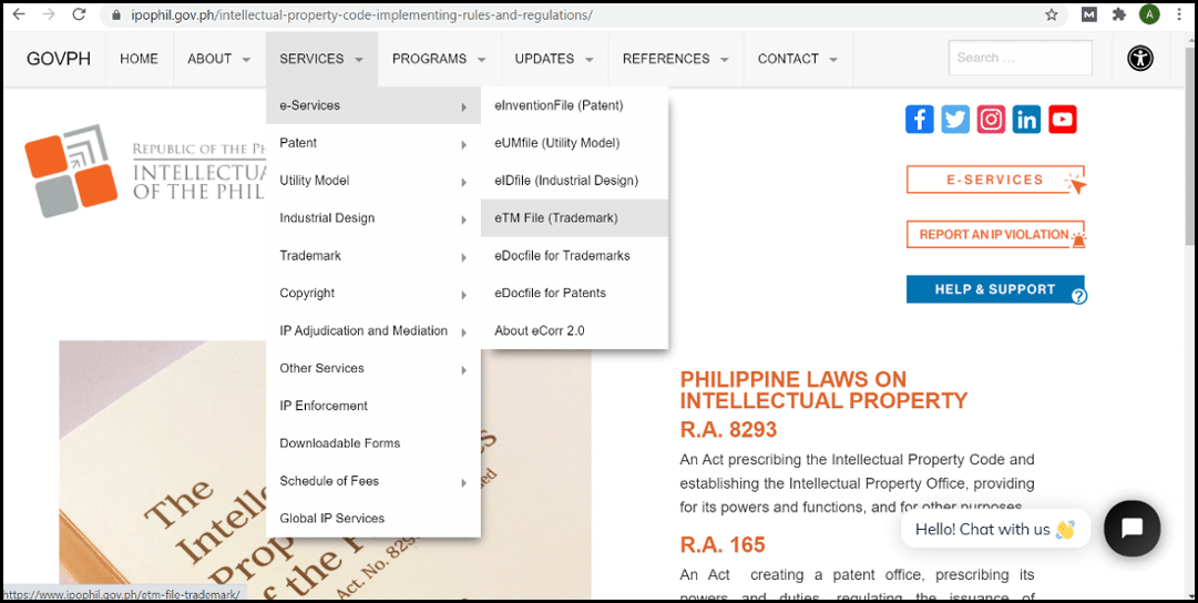 IPOPHIL website homepage