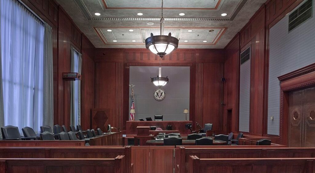 Inside a US court room