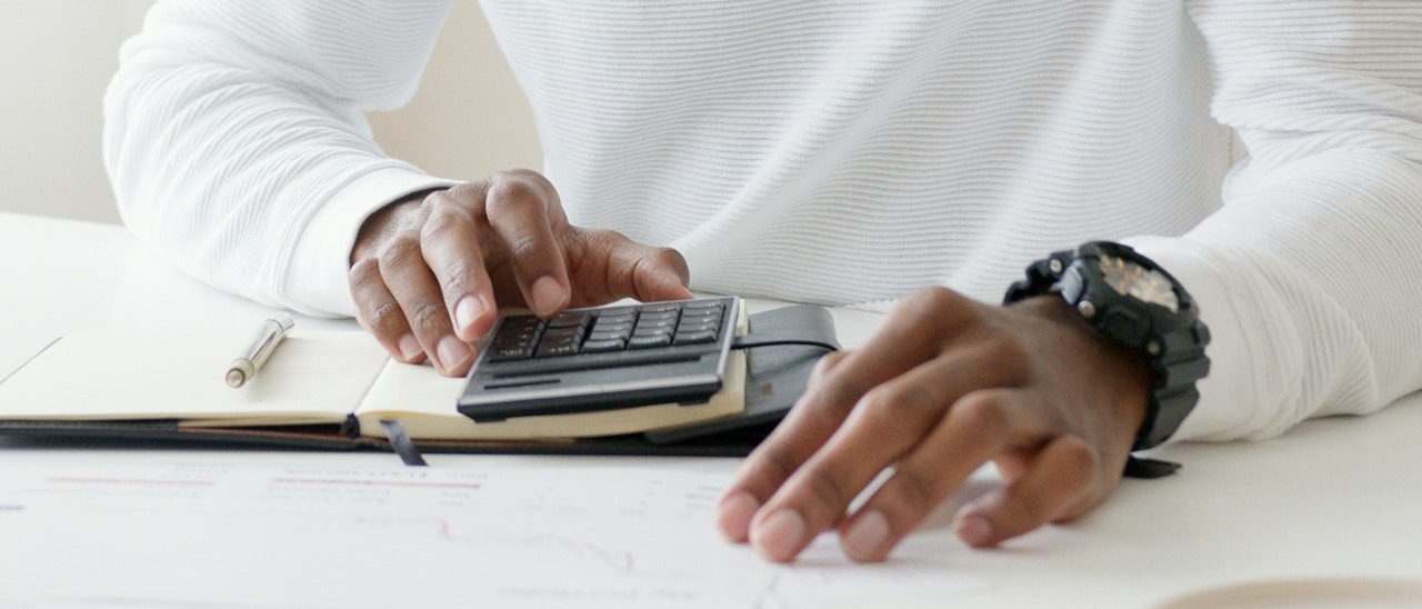 A man calculating tax