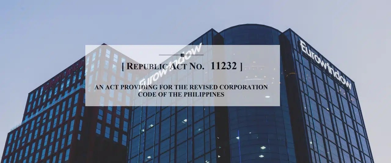 The picture of a building with the revised corporation code