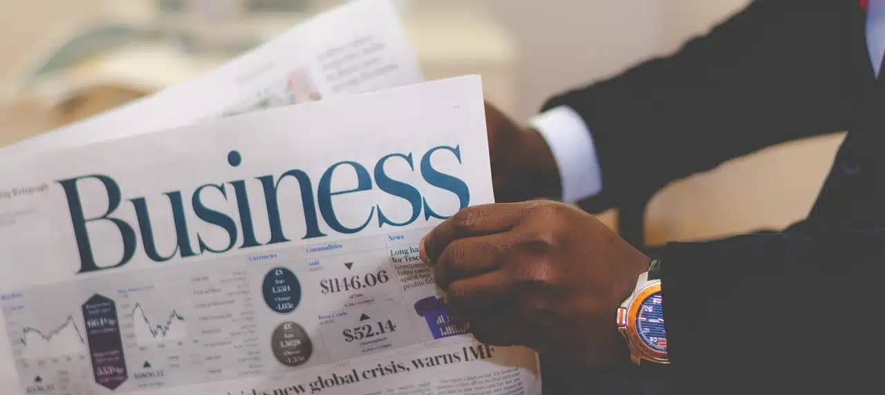 A man reading a newspaper