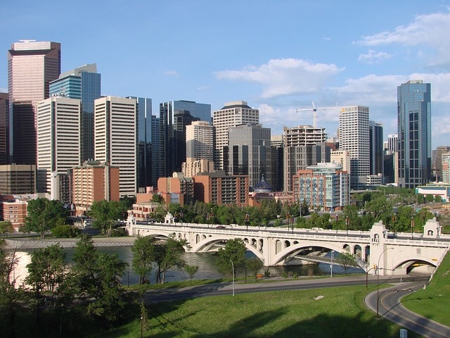 A business district in Calgary Canada