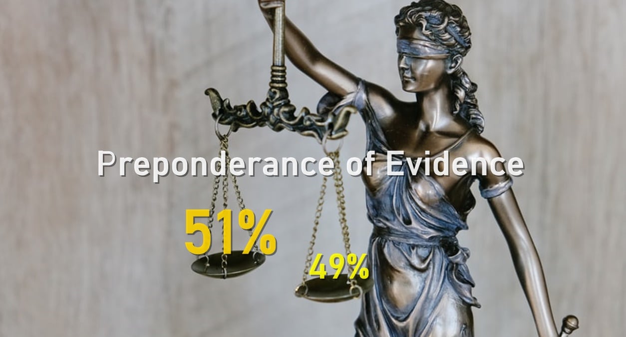 Lady justice weighing the evidence