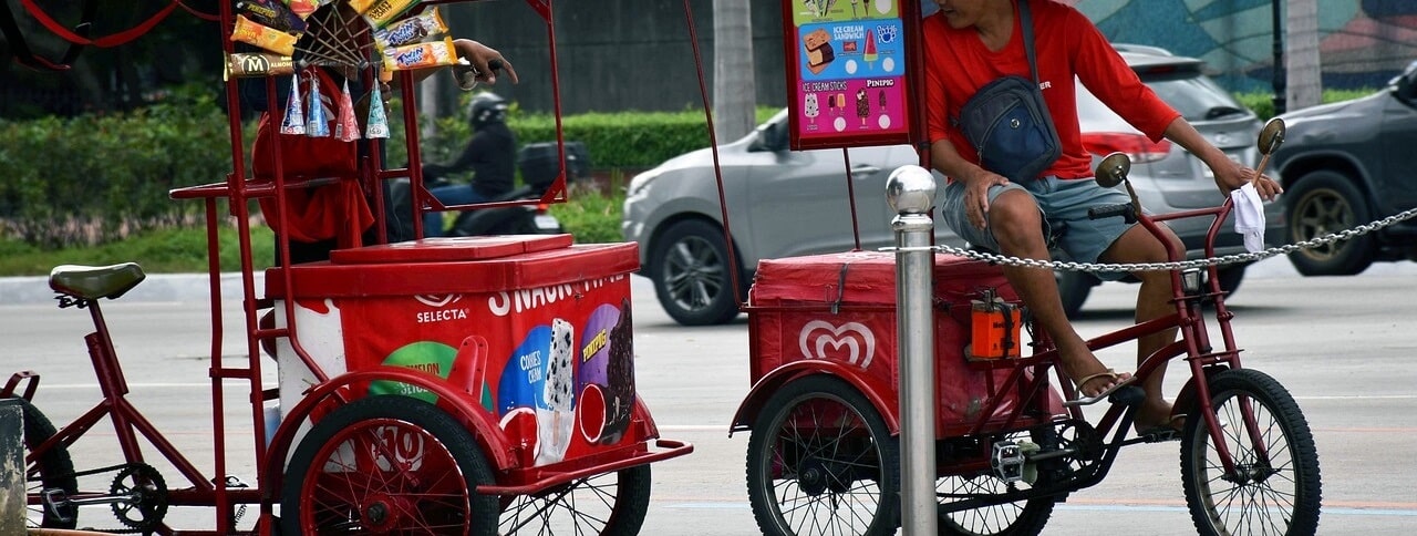 Ice Cream tricycles are common in the Philippines