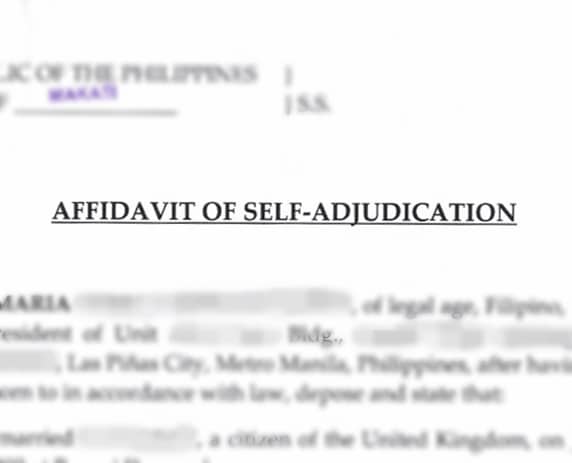 Deed of Sole Adjudication