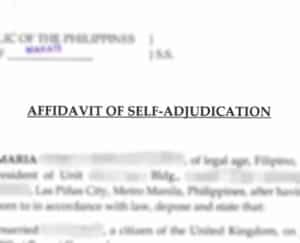 Sample title page of a Deed of self-adjudication