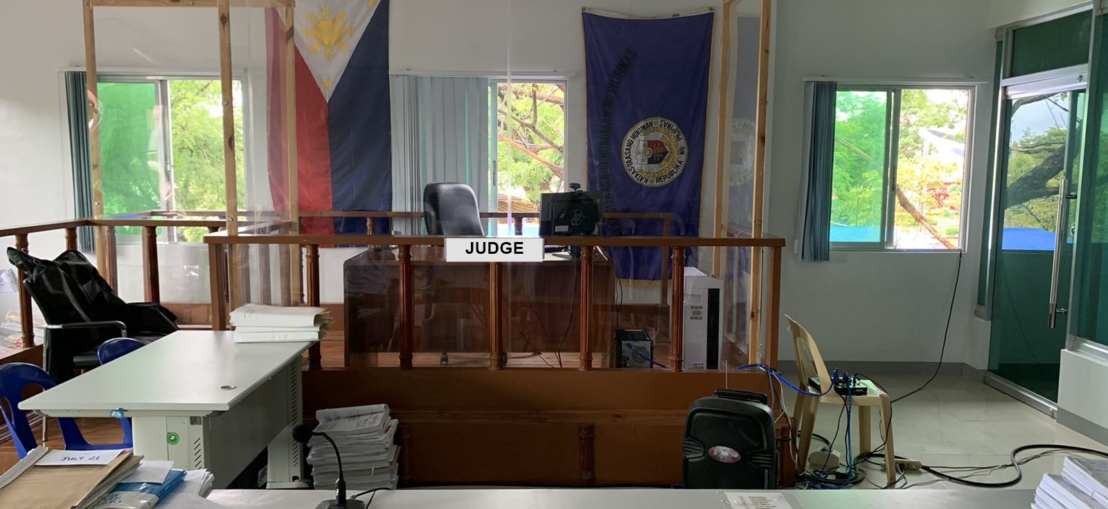 An interior of a court chamber in the Philippines