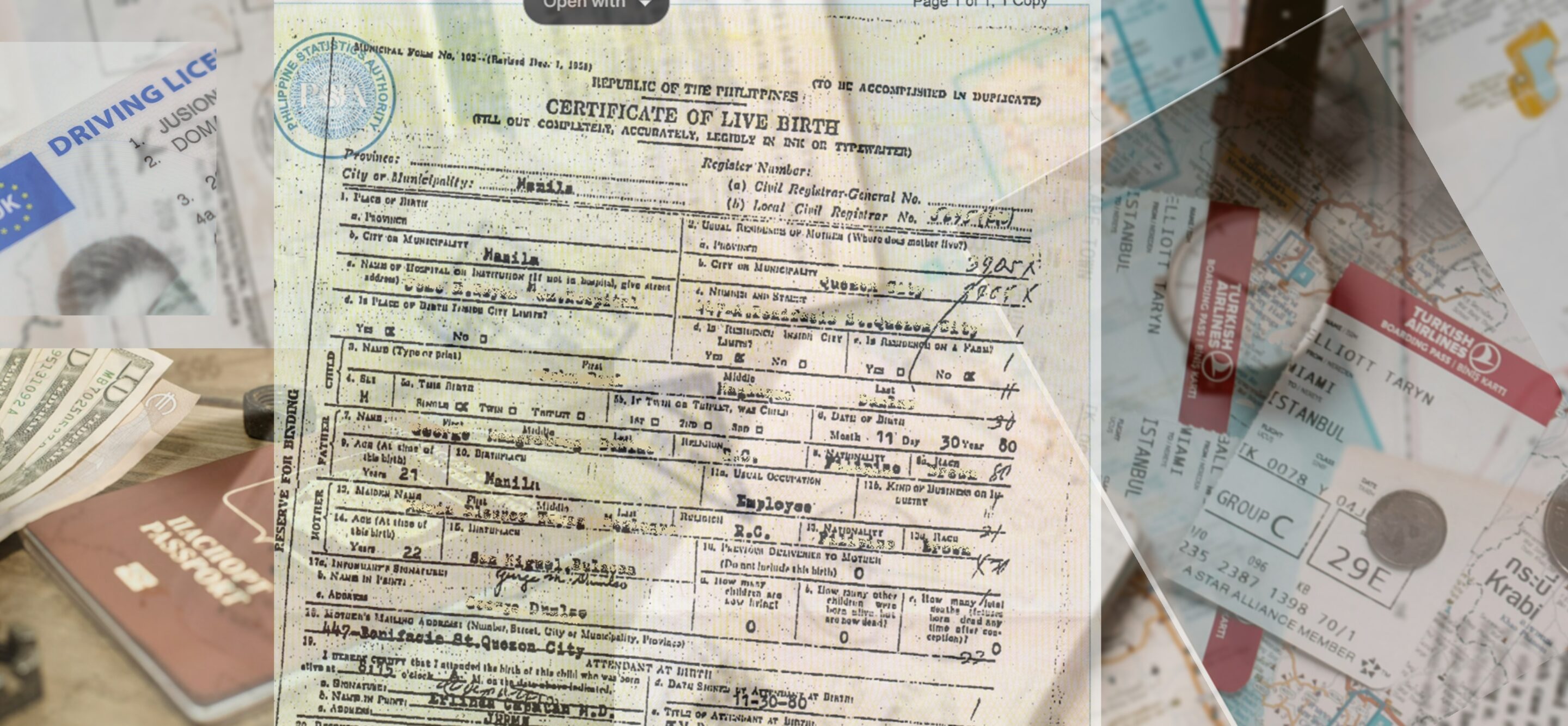 Overlaying identification documents