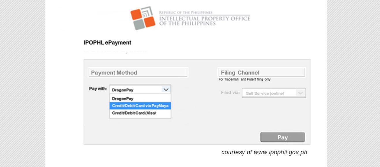 Screenshot of IPOPhil website showing the payment portal