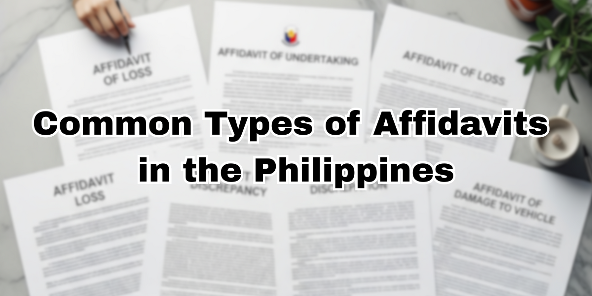 Common types of affidavits that is commonly used in the Philippines