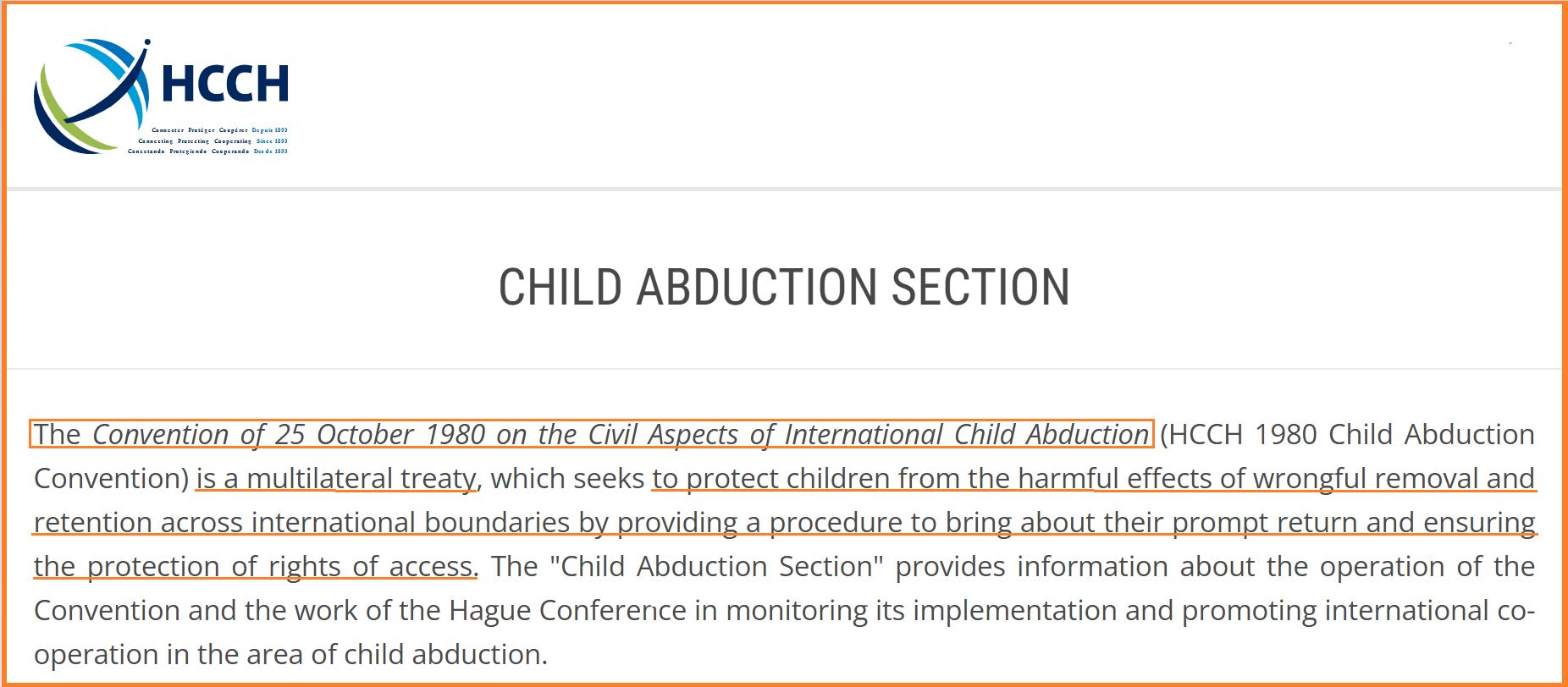 What is Hague Child Abduction Covention?